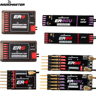 Radiomaster ตัวรับสัญญาณ PWM ER4 4CH ER6 ER6G ER6GV 2.4G 6CH ER8 ER8G ER8GV 8CH CRSF ExpressLRS 2.4Ghz 100mw สําหรับเครื่องบิน เรือ รถยนต์