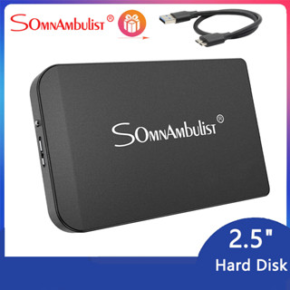 Somnambulist ฮาร์ดไดรฟ์ภายนอก 500GB 1TB USB3.0 2.5 นิ้ว 2TB แบบพกพา