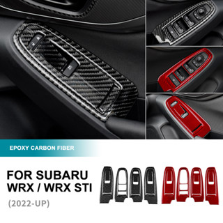 สติกเกอร์คาร์บอนไฟเบอร์ ติดปุ่มยกหน้าต่างรถยนต์ สําหรับ Subaru WRX And WRX STI 22-23