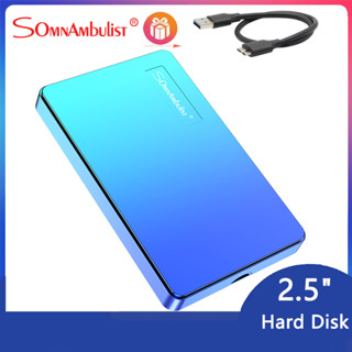 Somnambulist ฮาร์ดไดรฟ์ภายนอก 2TB 1TB 2.5 นิ้ว USB 3.0 500GB แบบพกพา สําหรับคอมพิวเตอร์ตั้งโต๊ะ และแล็ปท็อป