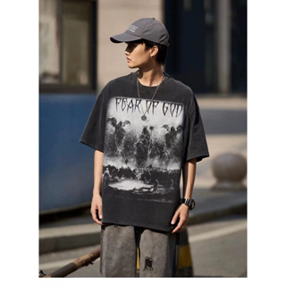 Fog FEAR OF GOD Trials Limited เสื้อยืดลําลอง แขนสั้น ทรงหลวม สไตล์วินเทจ เหมาะกับฤดูร้อน