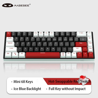 [รับประกัน1ปี] Magegee 60% Mechanical คีย์บอร์ดเล่นเกม 68 Keys Hot-Swappable ขนาดกะทัดรัด LED เกมแบ็คไลท์คีย์บอร์ดเล่นเกม SKY68 ขนาดเล็ก พกพาง่าย สําหรับแล็ปท็อป Windows PC Gamer