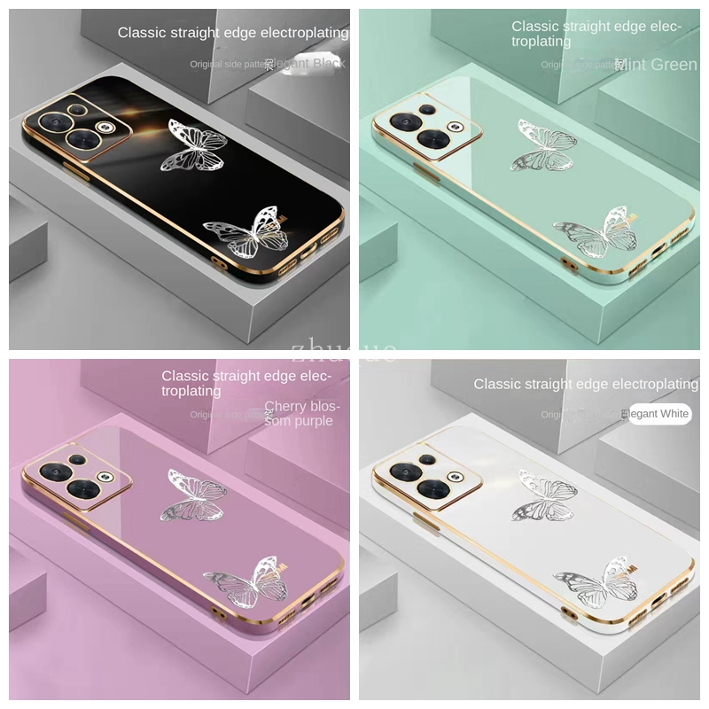 เคส Samsung S20 FE S21 ultra S8 S8 Plus S9 S9 Plus S10 Plus 60% ตรงขอบชุบผีเสื้อโทรศัพท์กรณี