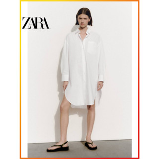 Zara เสื้อเชิ้ตแขนยาว สีขาว สําหรับผู้หญิง 2187730 250