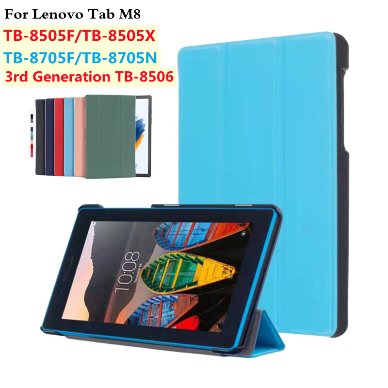 For Lenovo Tab M8 HD TB-8505F/TB-8505X FHD TB-8705F/TB-8705N Tab M8 3rd Generation TB-8506 Case Flip