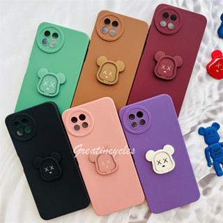 Itel S23 S665L เคสโทรศัพท์มือถือ ซิลิโคน ผิวด้าน ป้องกันกล้อง พร้อมแหวนขาตั้ง ลายการ์ตูนหมีน่ารัก สีแคนดี้ สําหรับ Pro