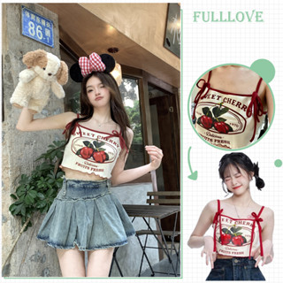 Fulllove Y2K เสื้อครอปรัดรูป เสื้อครอปเเฟชั่น crop top