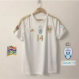 เสื้อกีฬาแขนสั้น ลายทีมชาติฟุตบอล Italy ครบรอบ 125 ปี 23 24 EDITION ไซซ์ S-4XL