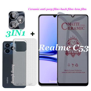 ฟิล์มกระจกนิรภัยกันรอยหน้าจอ ผิวด้าน กันรอยเลนส์กล้อง สําหรับ Realme C53 Realme C33 Realme Narzo N53