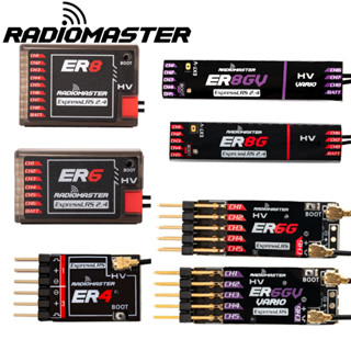 Radiomaster ตัวรับสัญญาณ ER4 4CH ER6 ER6G ER6GV 6CH ER8 ER8G ER8GV 8CH 2.4GHZ Expresslrs Elrs PWM สําหรับรถบังคับ เรือ เครื่องบินบังคับ