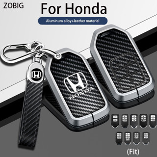 Zobig เคสกุญแจรีโมทรถยนต์ คาร์บอนไฟเบอร์ พร้อมพวงกุญแจ สําหรับ Honda VEZEL Accord HR-V Fit CRV Odyssey BREEZE civic city