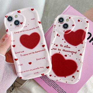 เคส OPPO a78 a17 a17k a77 a77s a57 2022 Reno8z Reno8 Reno7z Reno7 A15 A96 A12 A9 2020 a96 A76 A55 A74 A5S A3S A15s A94 A16 A53 A9 A5 2020 A54 A7 A31 A92 A33 A36 Reno4 Reno5 Reno6z เคส OPPO ขอบครีม คู่ที่เรียบง่ายหัวใจสีแดงขนาดใหญ่ เคสโทรศัพท์มือถือ