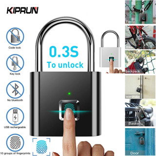 Kiprun กุญแจล็อคลายนิ้วมือไฟฟ้าอัจฉริยะ กันขโมย กันน้ํา ชาร์จ USB สําหรับกระเป๋าเดินทาง