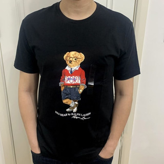 เสื้อยืดแขนสั้น พิมพ์ลายการ์ตูนหมี อเนกประสงค์ สไตล์คลาสสิก แฟชั่นสําหรับผู้ชาย