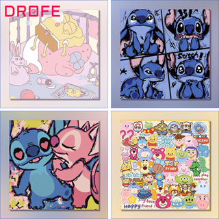 Drofe【20*20 ซม.】ภาพวาดสีน้ํามัน ตามตัวเลข ลายการ์ตูน DIY พร้อมกรอบ สําหรับเด็ก