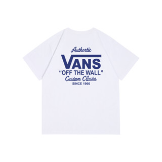 เสื้อยืด ผ้าฝ้าย พิมพ์ลาย Vans สําหรับผู้ชาย และผู้หญิง
