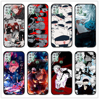 เคสโทรศัพท์มือถือกระจกนิรภัย แบบแข็ง กันกระแทก ลายการ์ตูนอนิเมะ Jujutsu Kaisen Yuji Itadori Gojo Satoru สําหรับ Infinix Hot 10 play Hot 11 play Hot 10