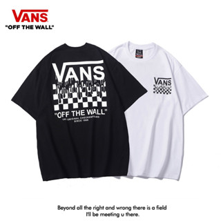 Vans ใหม่ เสื้อยืดแขนสั้น ผ้าฝ้าย พิมพ์ลาย สําหรับผู้ชาย และผู้หญิง 2023