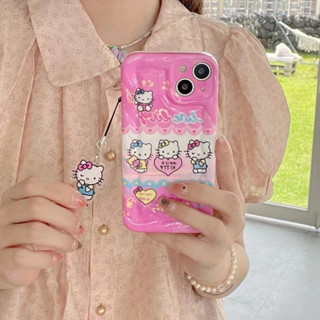 เคสโทรศัพท์มือถือ ลายการ์ตูนคิตตี้ สีชมพู สําหรับ iPhone 11 12 12pro 12promax 13 13pro 13promax 14 14pro 14promax