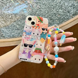 เคสโทรศัพท์มือถือ ลายการ์ตูนน่ารัก พร้อมสายโซ่คล้อง แฟชั่นฤดูร้อน สําหรับ iPhone 11 12 12pro 12promax 13 13pro 13promax 14 14pro 14promax