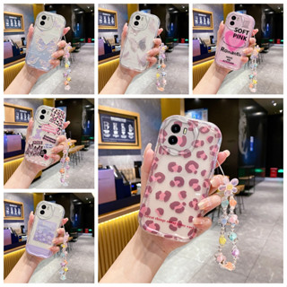 เคสโทรศัพท์มือถือแบบนิ่ม กันกระแทก ลายผีเสื้อ แมว เสือดาว สีชมพู สําหรับ vivo Y35 4G Y36 5G Y51 Y51A Y31 4G Y78 5G Y91i Y1S Y91C