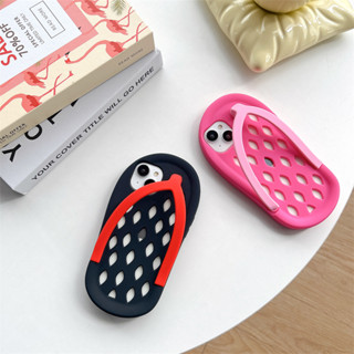 เคสโทรศัพท์มือถือ ซิลิกาเจลนิ่ม ป้องกัน ลายรองเท้าแตะ สําหรับ iPhone 14 Pro Max 13 12 Pro Max