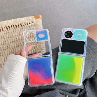 สําหรับ VIVO X เคสฝาพับ เรืองแสงที่มืด ของเหลว ทรายดูด กลิตเตอร์ วิบวับ ซิลิโคนใส เคสด้านหลัง