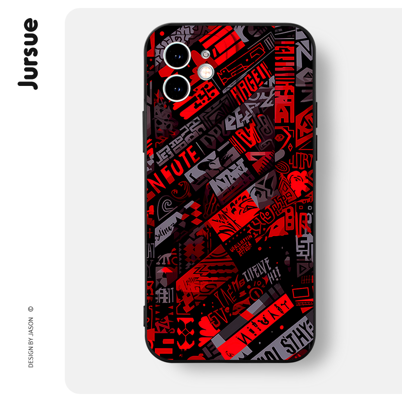 JURSUE เคสไอโฟน เคสซิลิโคนนุ่มกันกระแทกน่ารักตลก เคสโทรศัพท์ สีดำ Compatible for iPhone 16 15 14 13 12 11 Pro Max SE 2020 X XR XS 8 7 Plus พลัส XYH1829