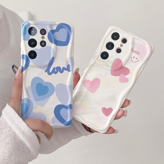 น่ารัก INS Smile Love เคส Samsung Galaxy S23 Ultra S23 Plus S23 S22 Ultra S22 Plus S22 S21Ultra S21+ S21FE S20FE A73 A53 A54 A52 A52S A34 A33 A32 A23 A22 A21S A12 A13 A14 5G Case เคสโทรศัพท์ใหม่ ครีม ซิลิโคนอ่อนนุ่มป้องกันการตก เคสมือถือซัมซุง