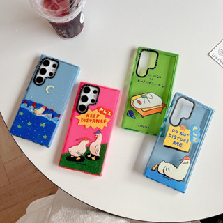 แวววาว ความเสื่อมโทรม เป็ด ซองโทรศัพท์ Samsung Galaxy S23 Ultra S23 Plus S23 S22 Ultra Case เคสโทรศัพท์ใหม่ พิมพ์คำด้านข้าง ขอบหนาซิลิโคนป้องกันการตก เคสมือถือซัมซุง