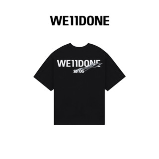 We11done เสื้อยืดแขนสั้น พิมพ์ลายโลโก้คลื่น สไตล์วินเทจ สําหรับทุกเพศ