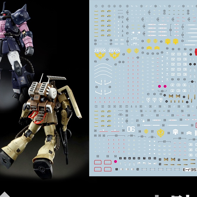 EVO Decals สําหรับ Rg 35 RG MS-06F ZAKU MINELAYER MS-06R-1A สีดํา TRI-STARS ZAKU 2