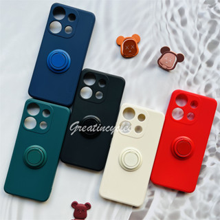 Itel A60 A622L A60s เคสโทรศัพท์ รถ แหวนแม่เหล็ก ตัวยึด TPU ซิลิโคน สีลูกกวาด ซิลิโคนเหลว ขอบตรง เคสโทรศัพท์