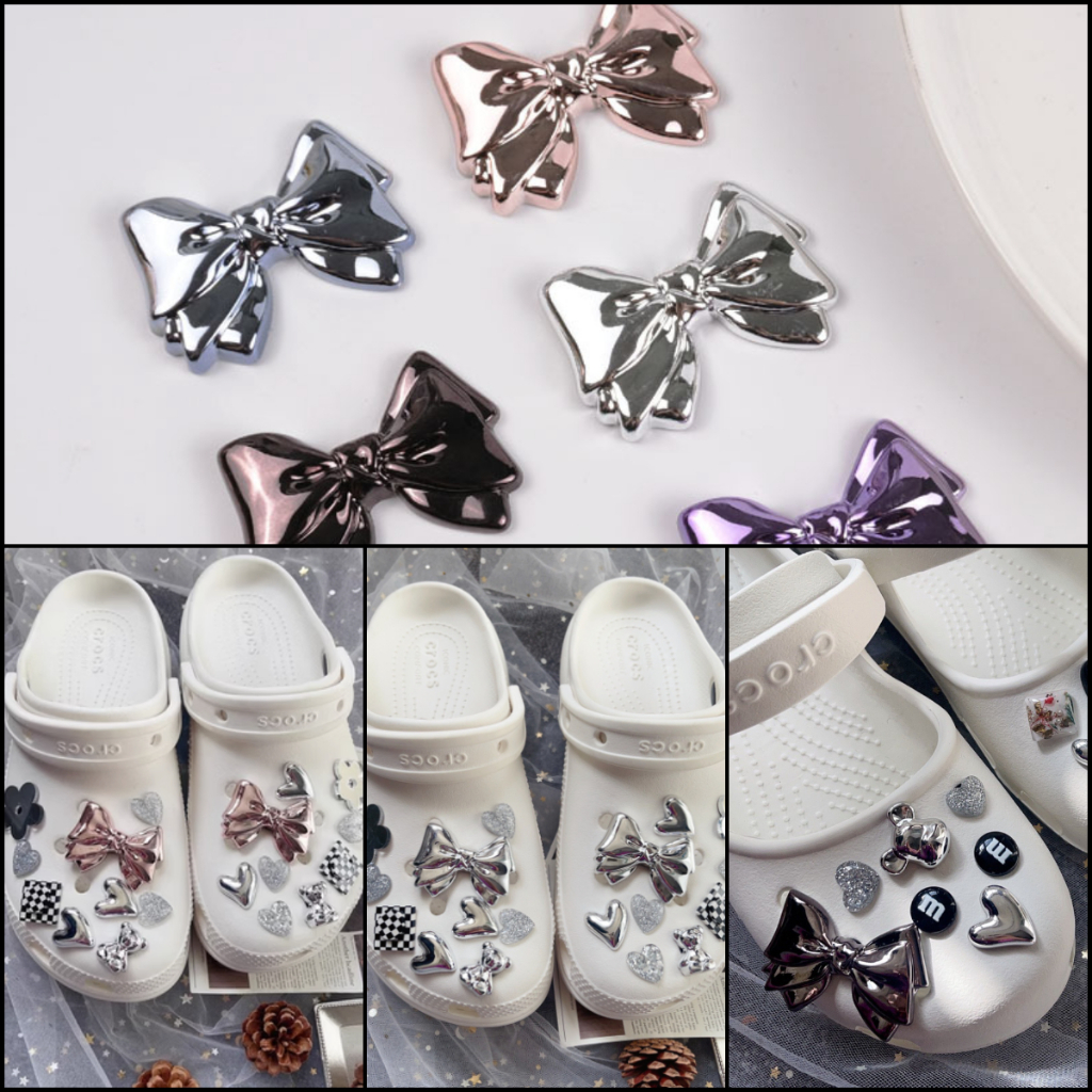 【BIG Bow】สติกเกอร์หัวเข็มขัด สําหรับตกแต่ง croc diy จํานวน 2 ชิ้น