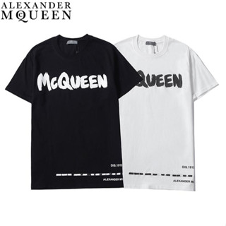 Alexander McQueen เสื้อยืดแขนสั้น ผ้าฝ้าย พิมพ์ลาย แฟชั่น สําหรับทุกเพศ