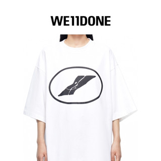 We11done เสื้อยืดลําลอง แขนสั้น พิมพ์ลายโลโก้ตัวอักษร สีขาว ทรงหลวม สไตล์คลาสสิก แฟชั่นสําหรับทุกเพศ