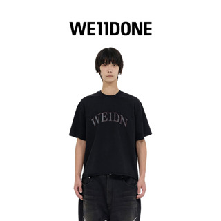 We11done เสื้อยืดแขนสั้น พิมพ์ลายโลโก้ สีพื้น สําหรับทุกเพศ