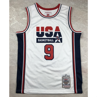 hot pressed Nba USA No.  9 Jor dan retro white basketball jersey