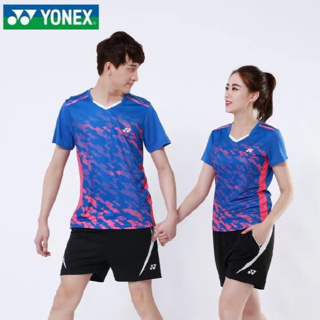 Yonex เสื้อกีฬาแบดมินตัน คอกลม แขนสั้น แบบแห้งเร็ว สําหรับผู้ชายและผู้หญิง เหมาะกับฤดูร้อน เหมาะกับการเล่นเทนนิส วอลเลย์บอล