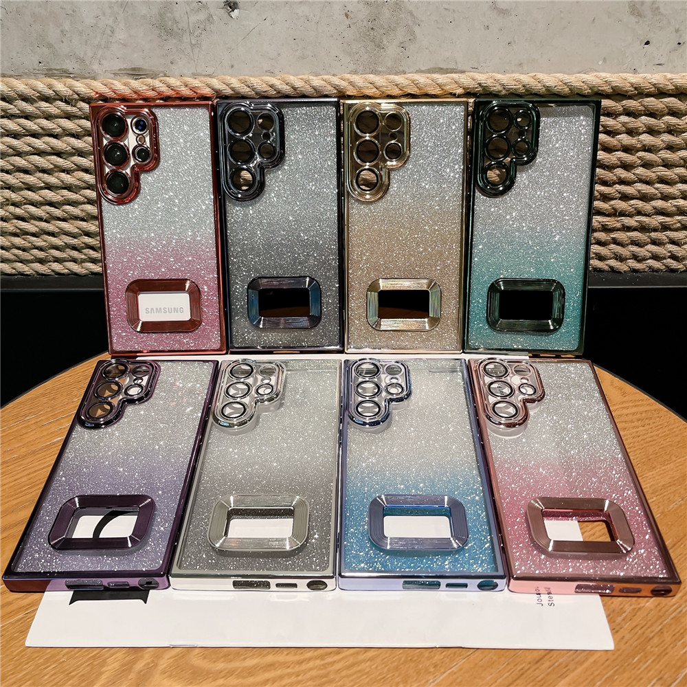 Gradient Glitter Bling เคสโทรศัพท ์ สําหรับ Samsung Galaxy S23 S22 Ultra S22 S23 Plus ฝาครอบซิลิโคนอ ่ อนนุ ่ มพร ้ อมการป ้ องกันกล ้ อง