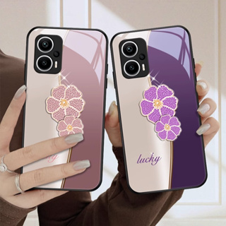 เคสโทรศัพท์มือถือแบบแก้ว ลายดอกไม้นําโชค Diy สําหรับ xiaomi Redmi K40 9T 10C 9A 9C 10A 9 8 Note 11 Pro 11s 10s 10 9s 8 Pro 7 8T K30 Pro K20 K40