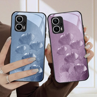 เคสโทรศัพท์มือถือแบบแก้ว ลายใบแปะก๊วย สําหรับ xiaomi Redmi K40 9T 10C 9A 9C 10A 9 8 Note 11 Pro 11s 10s 10 9s 8 Pro 7 8T K30 Pro K20 K40