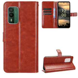 เคสโทรศัพท์มือถือหนัง ฝาพับ พร้อมช่องใส่บัตร สําหรับ Nokia XR21 XR21