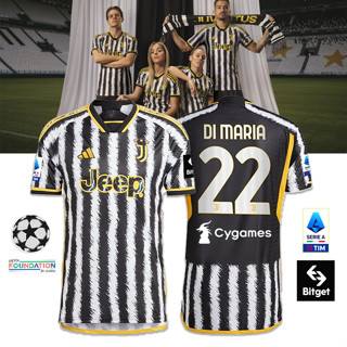 เสื้อกีฬาแขนสั้น ลายทีมชาติฟุตบอล Juventus 23 24 ชุดเหย้า ไซซ์ S - 2XL