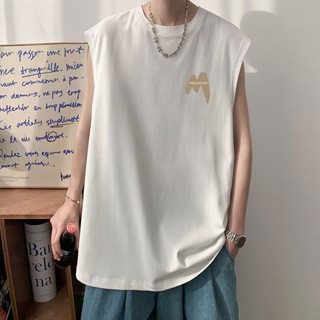 เสื้อยืดแขนกุดลําลอง พิมพ์ลายตัวอักษร เหมาะกับการเล่นบาสเก็ตบอล สไตล์อเมริกัน ไฮเอนด์ แนวสตรีท แฟชั่นฤดูร้อน สําหรับผู้ชาย ไซซ์ M-5XL เสื้อท็อปส์ สไตล์เรโทร