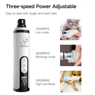 SMEHNSER เครื่องขัดเล็บสัตว์เลี้ยง M5 ปลอดภัยต่อเส้นเลือด Pet Nail Grinder เครื่องขัดเล็บสุนัข เครื่องขัดเล็บแมว