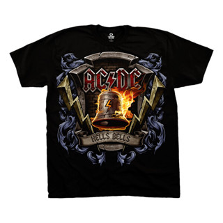 เสื้อยืด ลายโล่กระดิ่ง สีดํา AC/DC