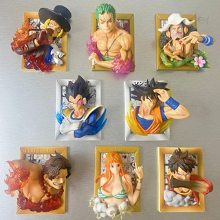 โมเดลฟิกเกอร์ อนิเมะ Dragon Ball One Piece 3D สร้างสรรค์ สําหรับติดตู้เย็น