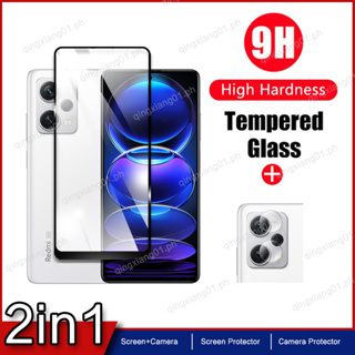 2 in 1 ฟิล์มกระจกนิรภัยกันรอยหน้าจอ กันรอยเลนส์กล้อง สําหรับ Xiaomi Redmi Note 12 Pro+ 5G Note 12 11s 11 Pro+ 5G 12s 12C 10A 10C 9A 9C 10 9