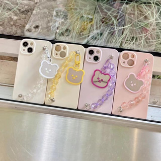 เคสโทรศัพท์มือถือ ลายการ์ตูนหมี พร้อมสายโซ่คล้อง สําหรับ iPhone 7 8plus x xr xsmax 11 pro max 12 12promax 13 13pro 14 14plus 14promax